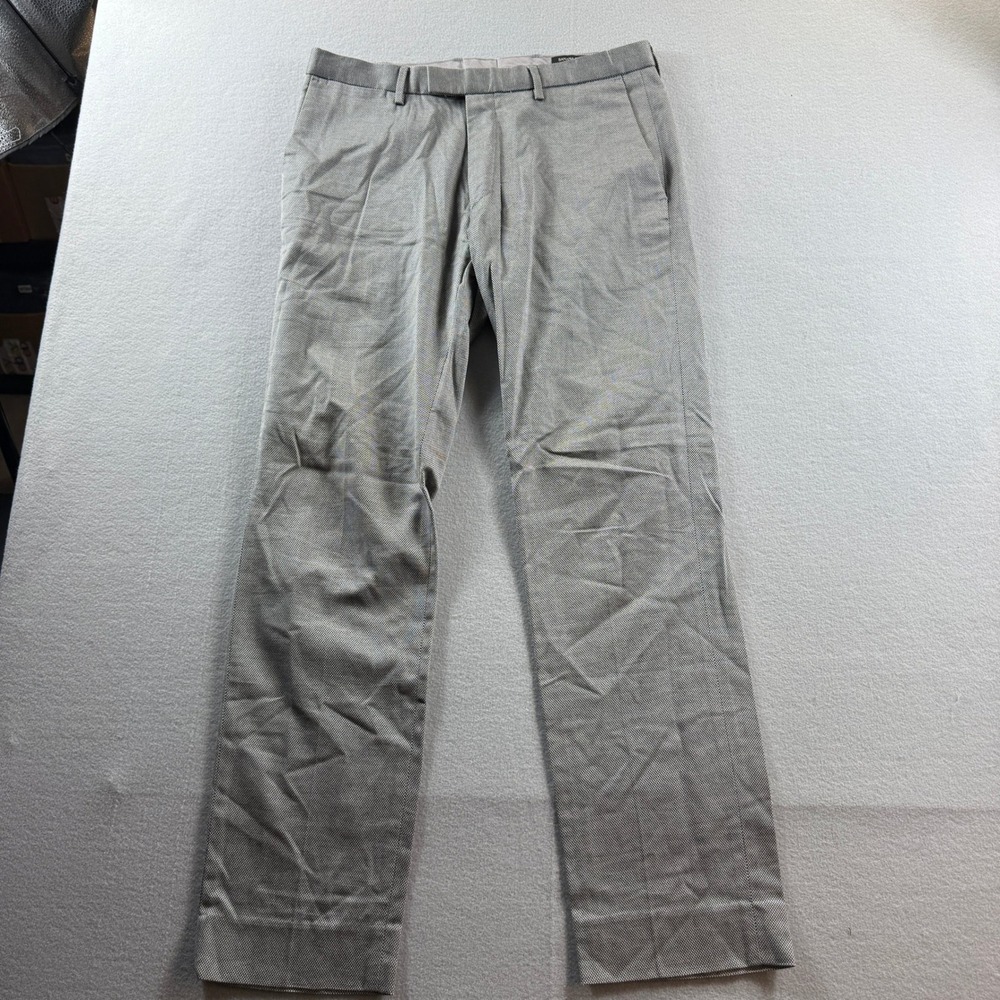 Banana Republic Modern Slim Fit Men 32x32 Gray Micro Pattern Dress Pants
